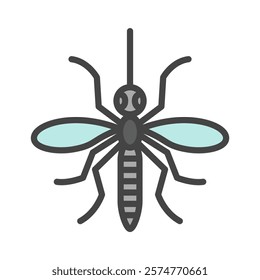 Color mini insect single item icon mosquito