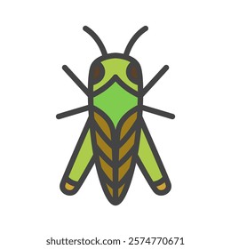 Color mini insect single item icon Tonosama grasshopper