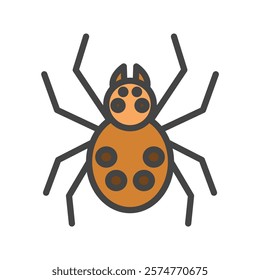 Color mini insect single item icon jumping spider