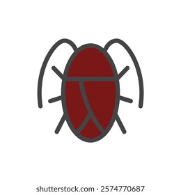 Color mini insect single item icon cockroach