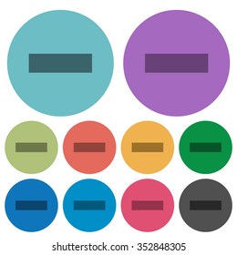 Color minus flat icon set on round background.