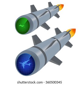 color missile rocket  weapon fly