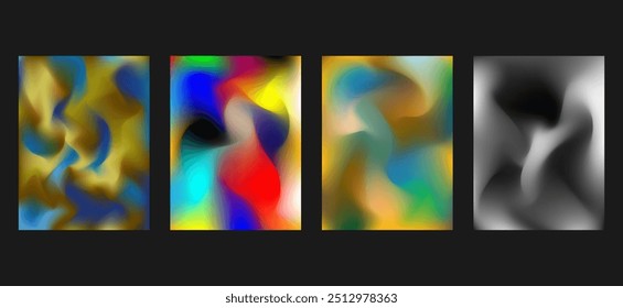 Color mix. Modern blurred texture. Fluid gradient mesh. Abstract wavy background. Liquid vibrant color flow. Template for posters, ad banners, brochures, flyers, covers, websites.