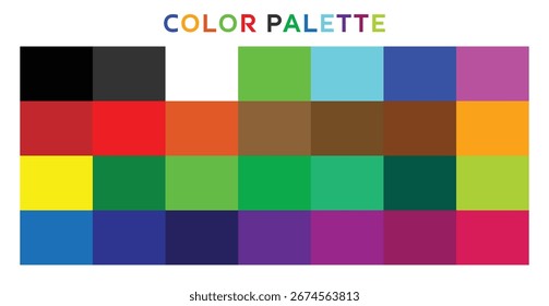 Color Mezcla con Vector. Conjunto de guía de paleta de colores. Paleta de muestras de color para el Web. Vectores de modelo de color RGB
