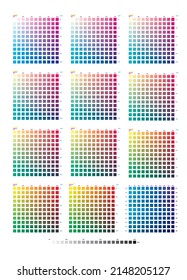 Color Mixing Scheme. CMYK Color Print Test Calibration. CMYK Format, Ready For Print!