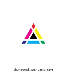 color mixing triangle icon print logo vector 