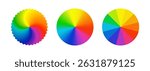 Color mixing wheel vector. Vibrant circle chart with primary, secondary, and complementary color schemes for learning and design use.