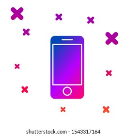 Color Mobile smart phone with app delivery tracking icon isolated on white background. Parcel tracking. Gradient random dynamic shapes. Vector Illustration