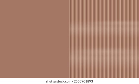 Color Mocha Mousse 2025 empty abstract background with half texture of embossed, ribbed glass. Window with matte effect. Vector template EPS10 for wallpapers, presentations, posters. 1920, 1080