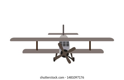 Color model of an old plane. Isolated on White Background. Vector Illustration. EPS10