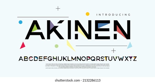 Color Modern Alphabet Font Minimalist Creative Logo Design Template