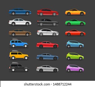 Color modern cars vector collection