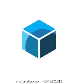 color modern cube logo design
