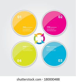 Color Modern Design glossy banners template / can be used for infographics / numbered banners / horizontal cutout lines / graphic or website layout vector