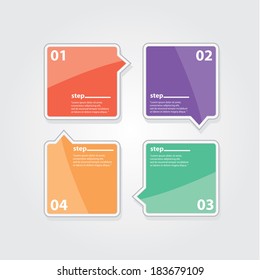 color Modern Design glossy banners template / can be used for infographics / numbered banners / horizontal cutout lines / graphic or website layout vector