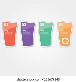 color Modern Design glossy banners template / can be used for infographics / numbered banners / horizontal cutout lines / graphic or website layout vector