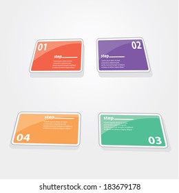 color Modern Design glossy banners template / can be used for infographics / numbered banners / horizontal cutout lines / graphic or website layout vector