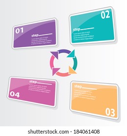 color Modern Design glossy banners template / can be used for infographics / numbered banners / horizontal cutout lines / graphic or website layout vector