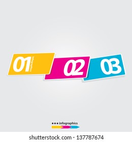 Color modern Design template / can be used for infographics / numbered banners / horizontal cutout lines / graphic or website layout vector