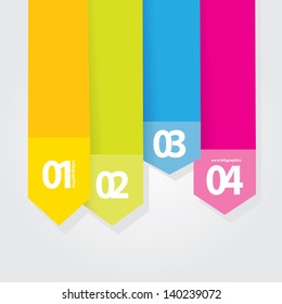 Color modern Design template / can be used for infographics / numbered banners / horizontal cutout lines / graphic or website layout vector