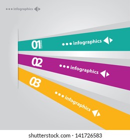 Color modern Design template / can be used for infographics / numbered banners / horizontal cutout lines / graphic or website layout vector