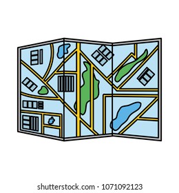 color modern map with route location technology