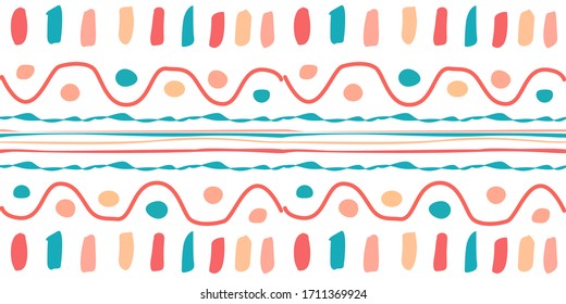 Color modern stripes seamless pattern hand drawn surface design for home.