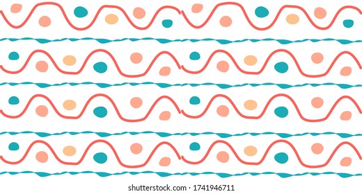 Color modern stripes seamless pattern hand drawn surface design for home.