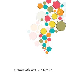 Color molecular structure on the white background