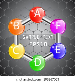 color molecule hexagon / vector illustration eps10