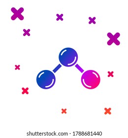 Color Molecule icon isolated on white background. Structure of molecules in chemistry, science teachers innovative educational poster. Gradient random dynamic shapes. Vector