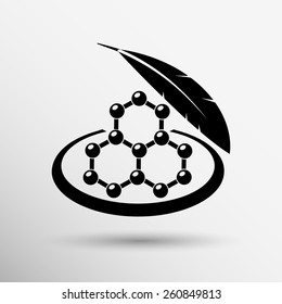 Color molecule icons set  with shadow, isolated vector Illustration.