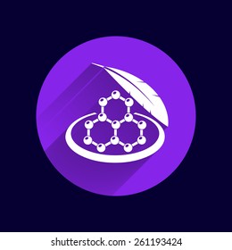 Color molecule icons set  with shadow, isolated vector Illustration.
