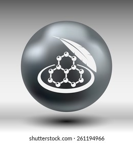 Color molecule icons set  with shadow, isolated vector Illustration.