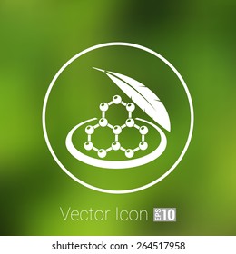 Color molecule icons set  with shadow, isolated vector Illustration.