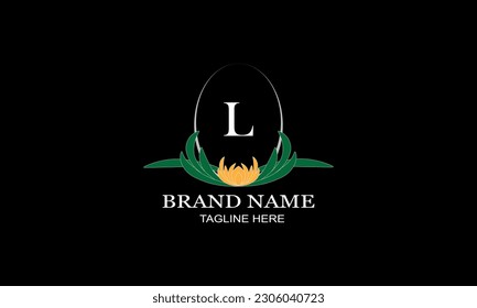 Color monogram design with initial letter L. Can be used as a logo for catalogs and brochures, cafes, boutiques, hotels, restaurants, jewelry invitations, business cards, etc.
