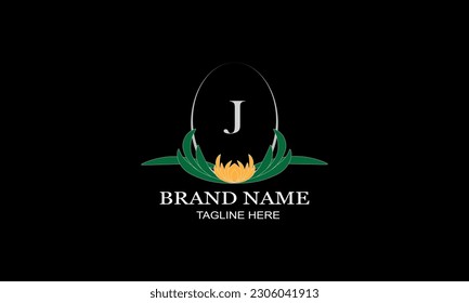 Color monogram design with initial letter J. Can be used as a logo for catalogs and brochures, cafes, boutiques, hotels, restaurants, jewelry invitations, business cards, etc.