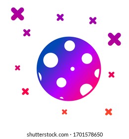 Color Moon icon isolated on white background. Gradient random dynamic shapes. Vector Illustration