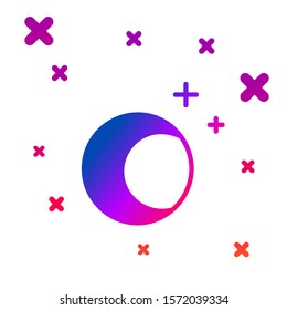 Color Moon and stars icon isolated on white background. Gradient random dynamic shapes. Vector Illustration
