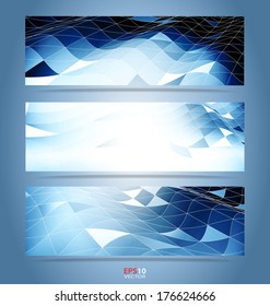 Color mosaic banner set for creative design