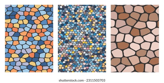 Color mosaic. A set of backgrounds for decorations, decoration, creative design and creative ideas
