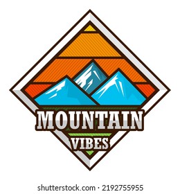 Color of mountain vibes sunset vector illustration