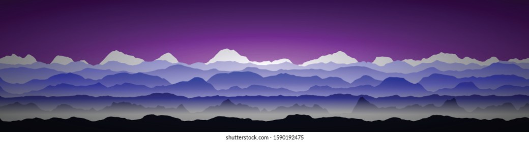 Color Mountains Landscape Generative Art background illustration