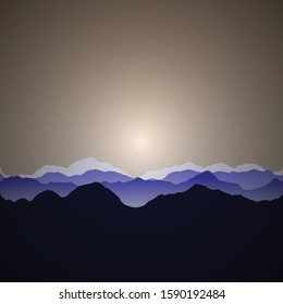 Color Mountains Landscape Generative Art background illustration