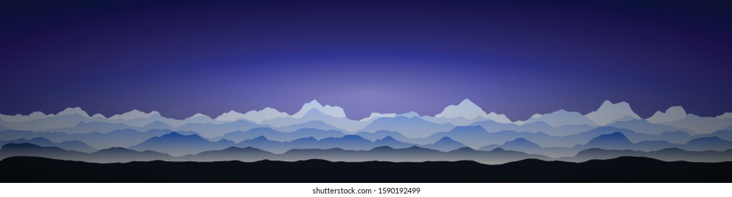 Color Mountains Landscape Generative Art background illustration
