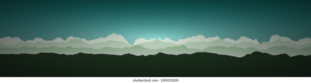Color Mountains Landscape Generative Art background illustration