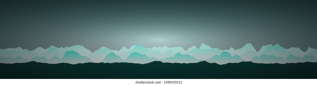 Color Mountains Landscape Generative Art background illustration