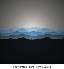 Color Mountains Landscape Generative Art background illustration