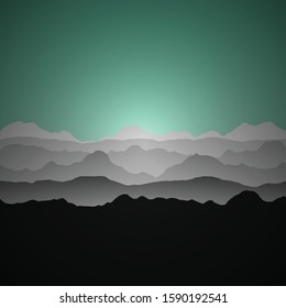 Color Mountains Landscape Generative Art background illustration