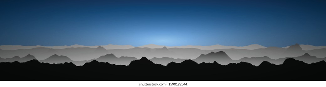 Color Mountains Landscape Generative Art background illustration